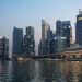 Blick auf die Skyline in Singapur